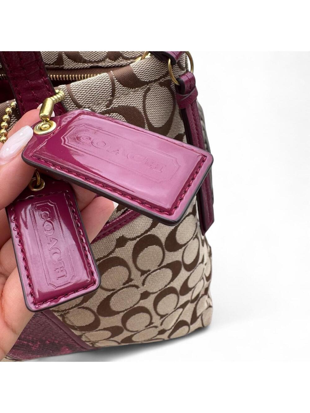 Rare vintage Coach Signature Python Stripe Tote - Gem